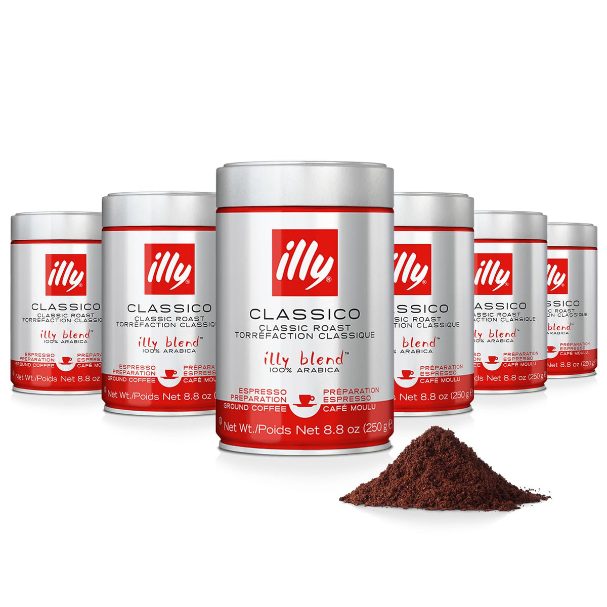 illy Ground Espresso Coffee, Classico Medium Roast, 8.8 oz