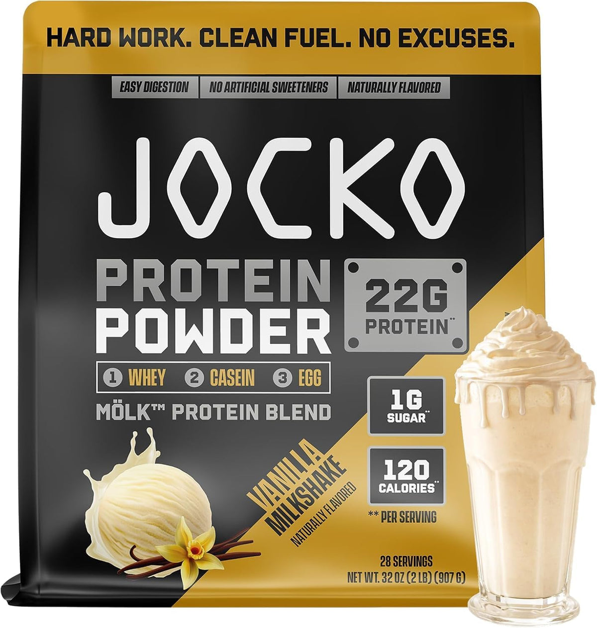 Jocko Fuel Protein Bundle (2 Pack) - Chocolate Peanut Butter (2lb) + Vanilla (2lb) - Supports Muscle Recovery & Growth
