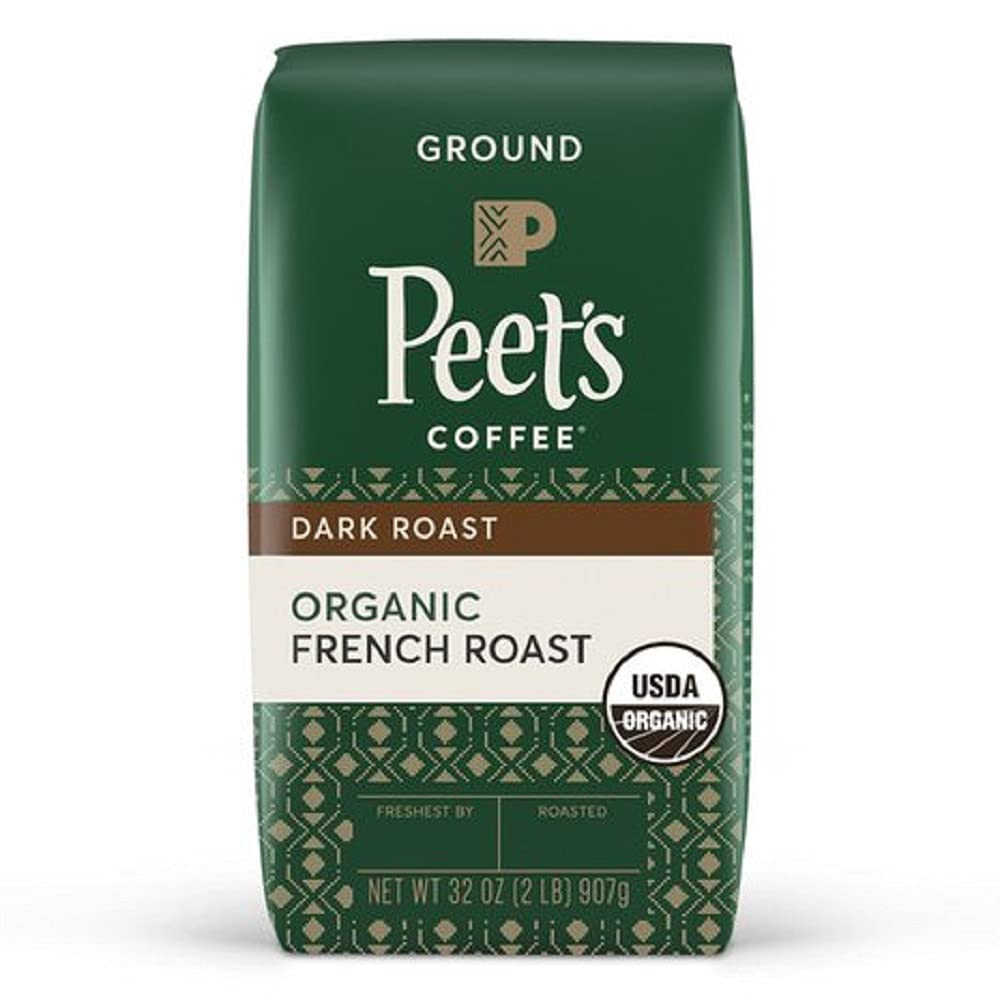 Peet's Coffee Ground Coffee Dark Roast, Organic French Roast, 18 Ounces