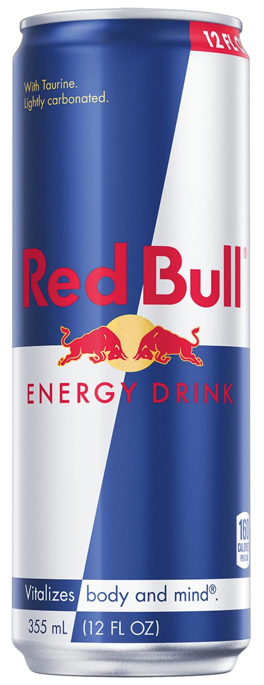 Red Bull Energy Drink | contains caffeine, taurine, B-vitamins, sugar, and water, 16 fl oz, pack of 12 cans