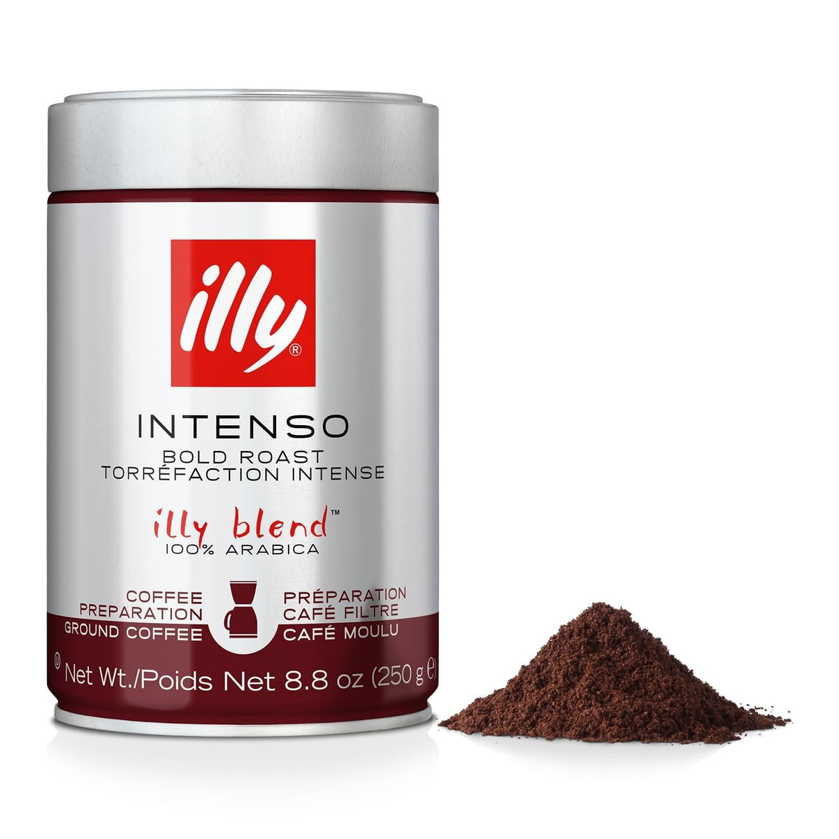 illy Ground Espresso Coffee, Classico Medium Roast, 8.8 oz