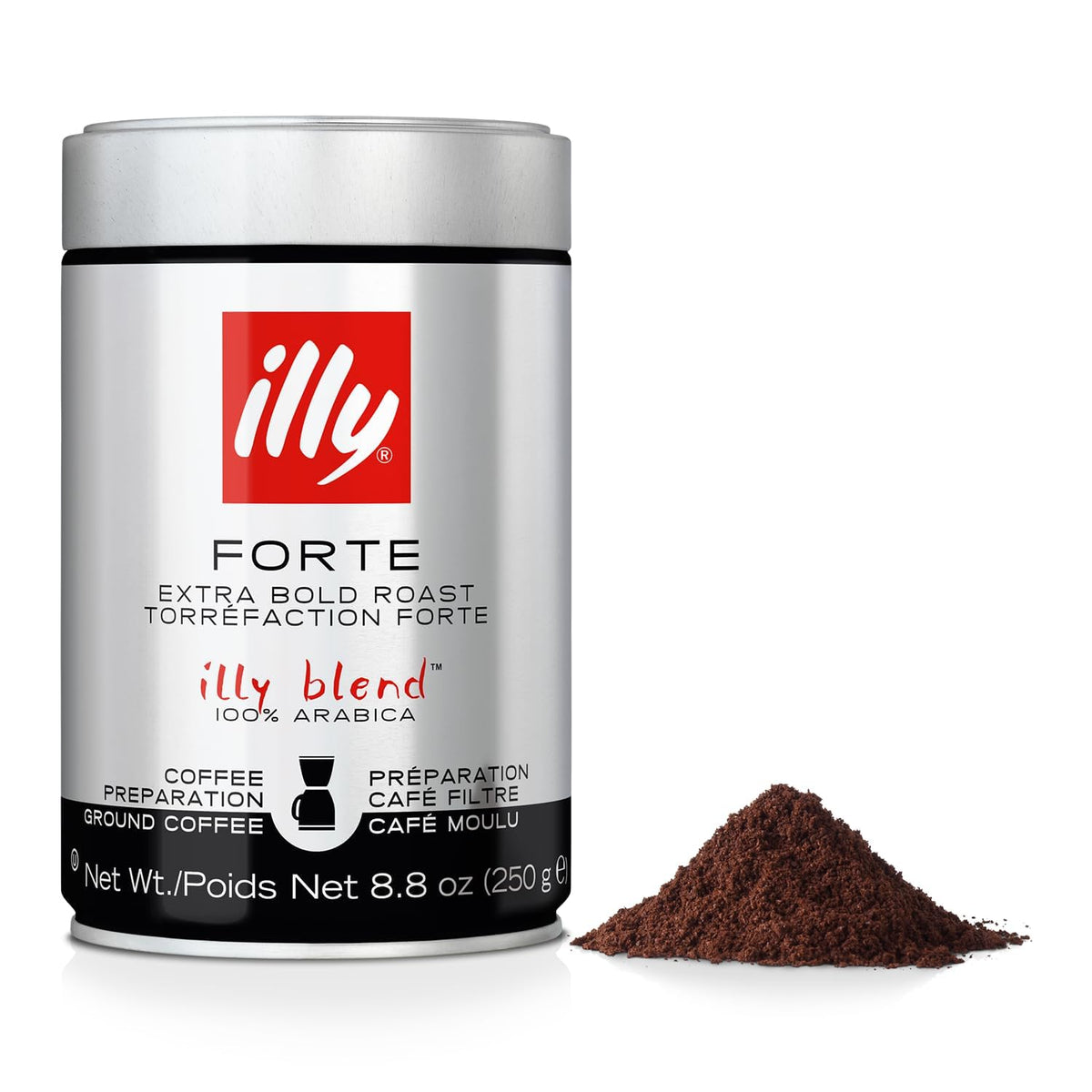 illy Ground Espresso Coffee, Classico Medium Roast, 8.8 oz