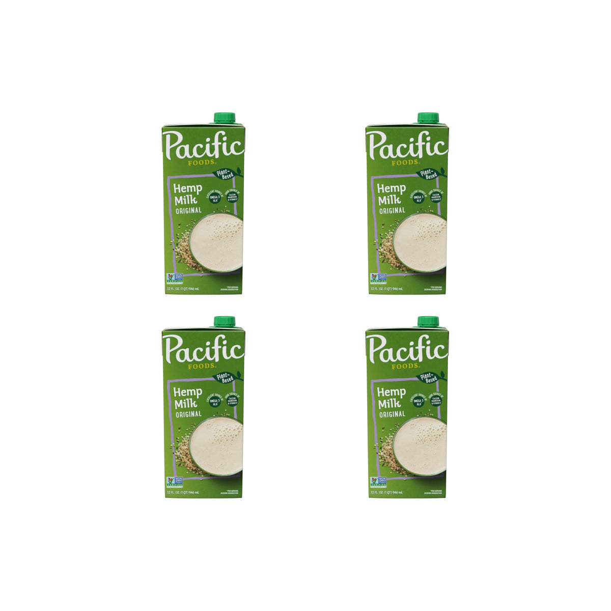 Pacific Foods Hemp Original Plant-Based Beverage, 32 Fl Oz (Pack of 12)