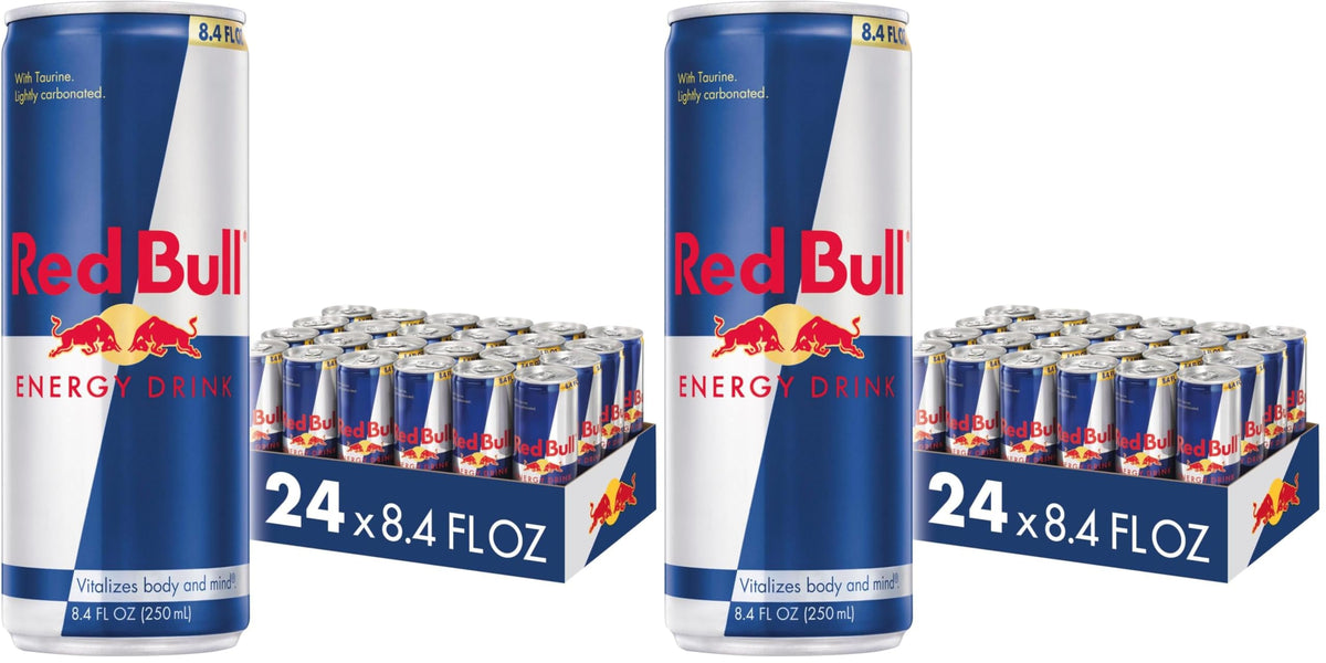 Red Bull Energy Drink | contains caffeine, taurine, B-vitamins, sugar, and water, 16 fl oz, pack of 12 cans