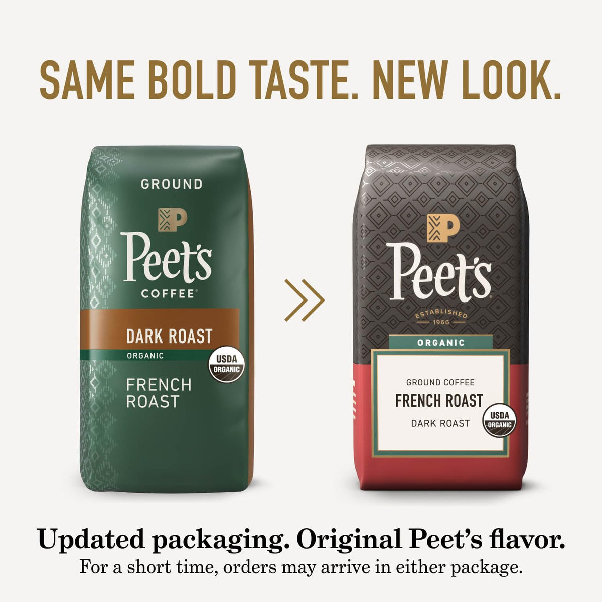 Peet's Coffee Ground Coffee Dark Roast, Organic French Roast, 18 Ounces