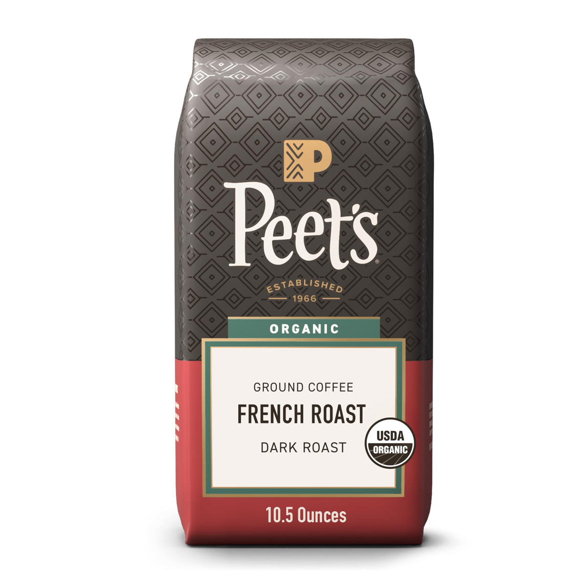 Peet's Coffee Ground Coffee Dark Roast, Organic French Roast, 18 Ounces