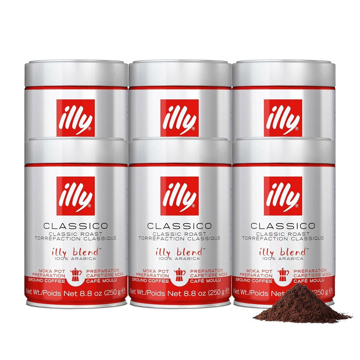 illy Ground Espresso Coffee, Classico Medium Roast, 8.8 oz