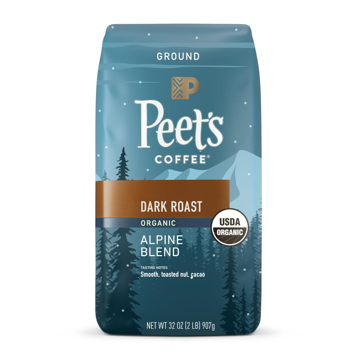 Peet's Coffee Ground Coffee Dark Roast, Organic French Roast, 18 Ounces