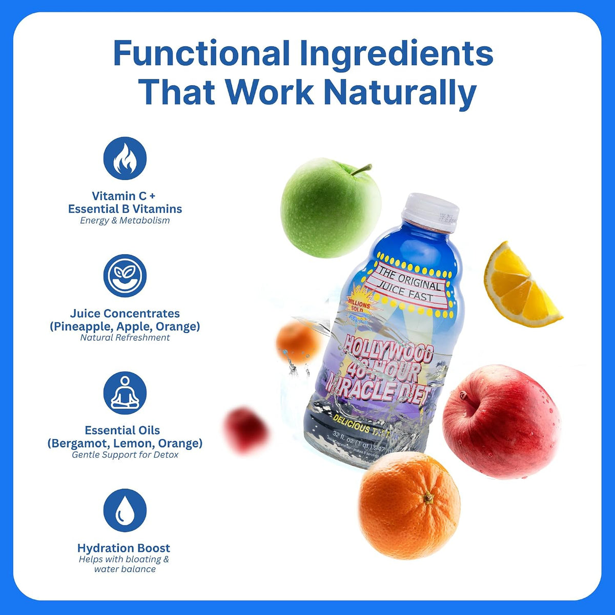 Hollywood diet 48 Hour Vitamin B Juice Cleanse Drink 32 oz 2 Pack
