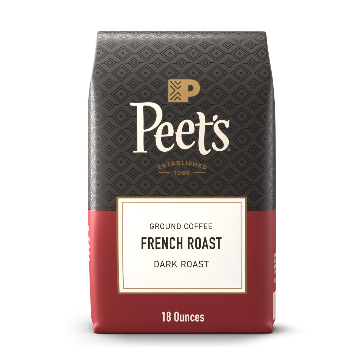 Peet's Coffee Ground Coffee Dark Roast, Organic French Roast, 18 Ounces