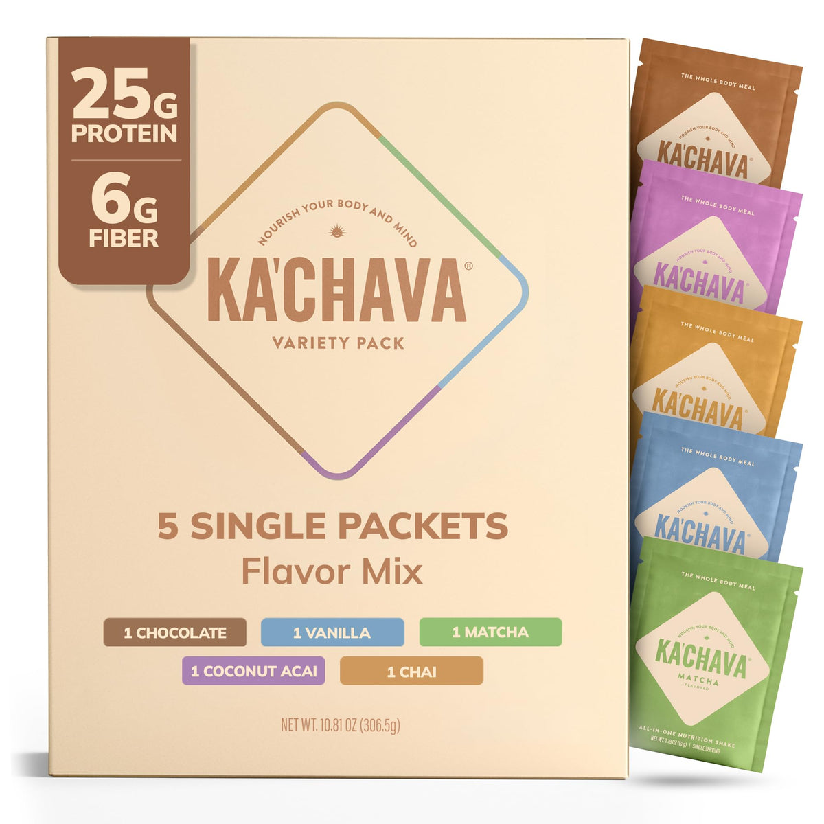 Ka’Chava Whole Body Meal Shake Chocolate 2 lb – Vegan Protein Powder with 85+ Superfoods & Greens – Plant-Based Meal Replacement with Probiotics & Digestive Enzymes – Gluten & Dairy Free (15 Servings)