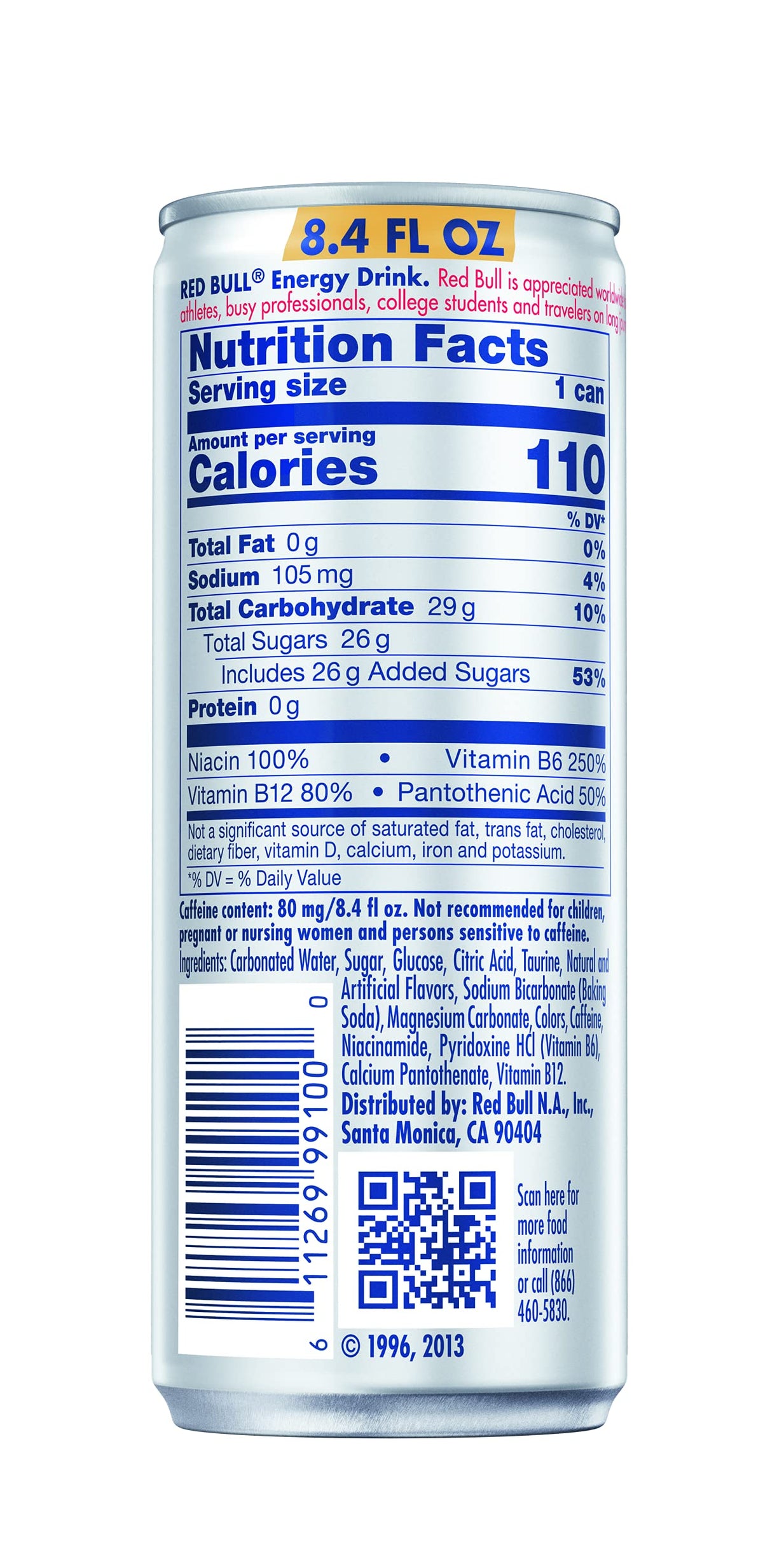 Red Bull Energy Drink | contains caffeine, taurine, B-vitamins, sugar, and water, 16 fl oz, pack of 12 cans