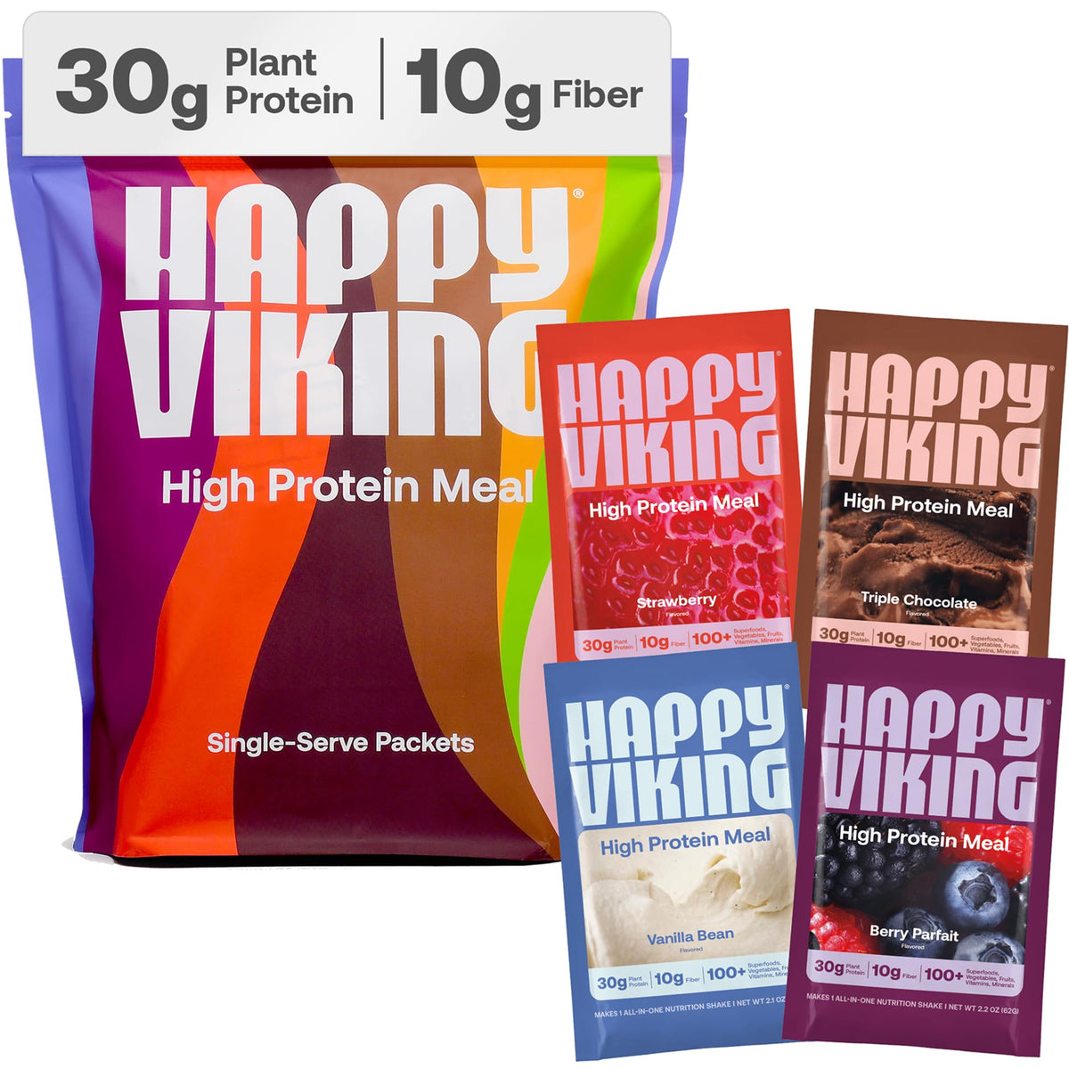 Happy Viking Plant-Based Vegan Protein Powder +100 Superfoods - Vanilla