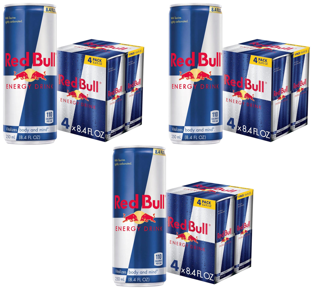 Red Bull Energy Drink | contains caffeine, taurine, B-vitamins, sugar, and water, 16 fl oz, pack of 12 cans