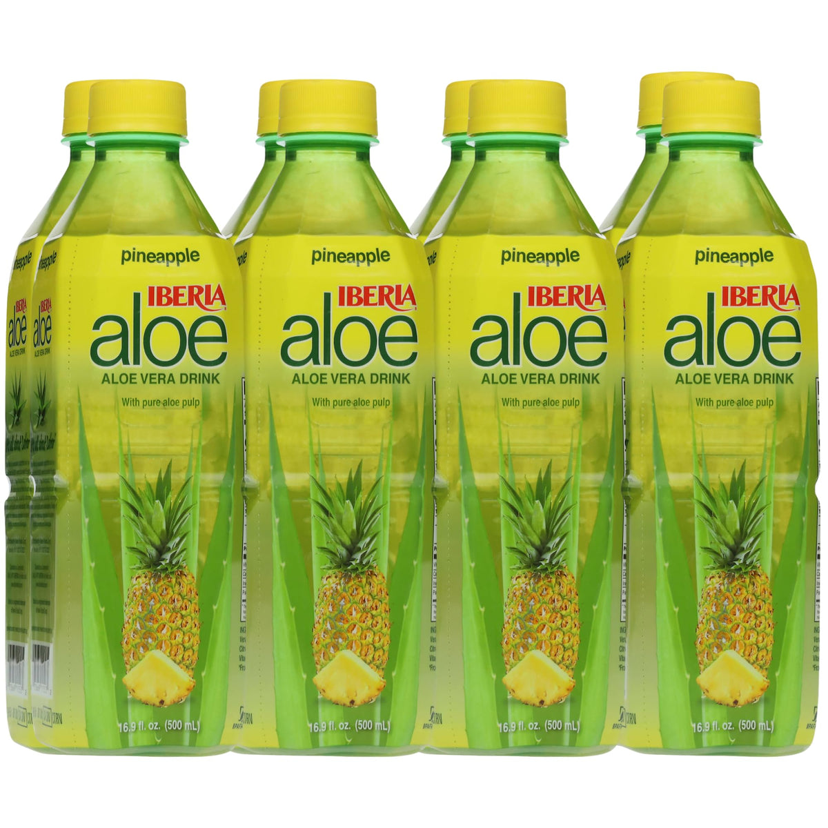 Iberia Aloe Vera Drink with Aloe Vera Pulp, Variety Pack, (Pack of 8) 2 x Original, 2 x Mango, 2 x Pineapple, 2 x Strawberry