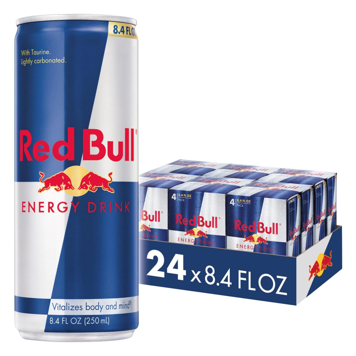 Red Bull Energy Drink | contains caffeine, taurine, B-vitamins, sugar, and water, 16 fl oz, pack of 12 cans