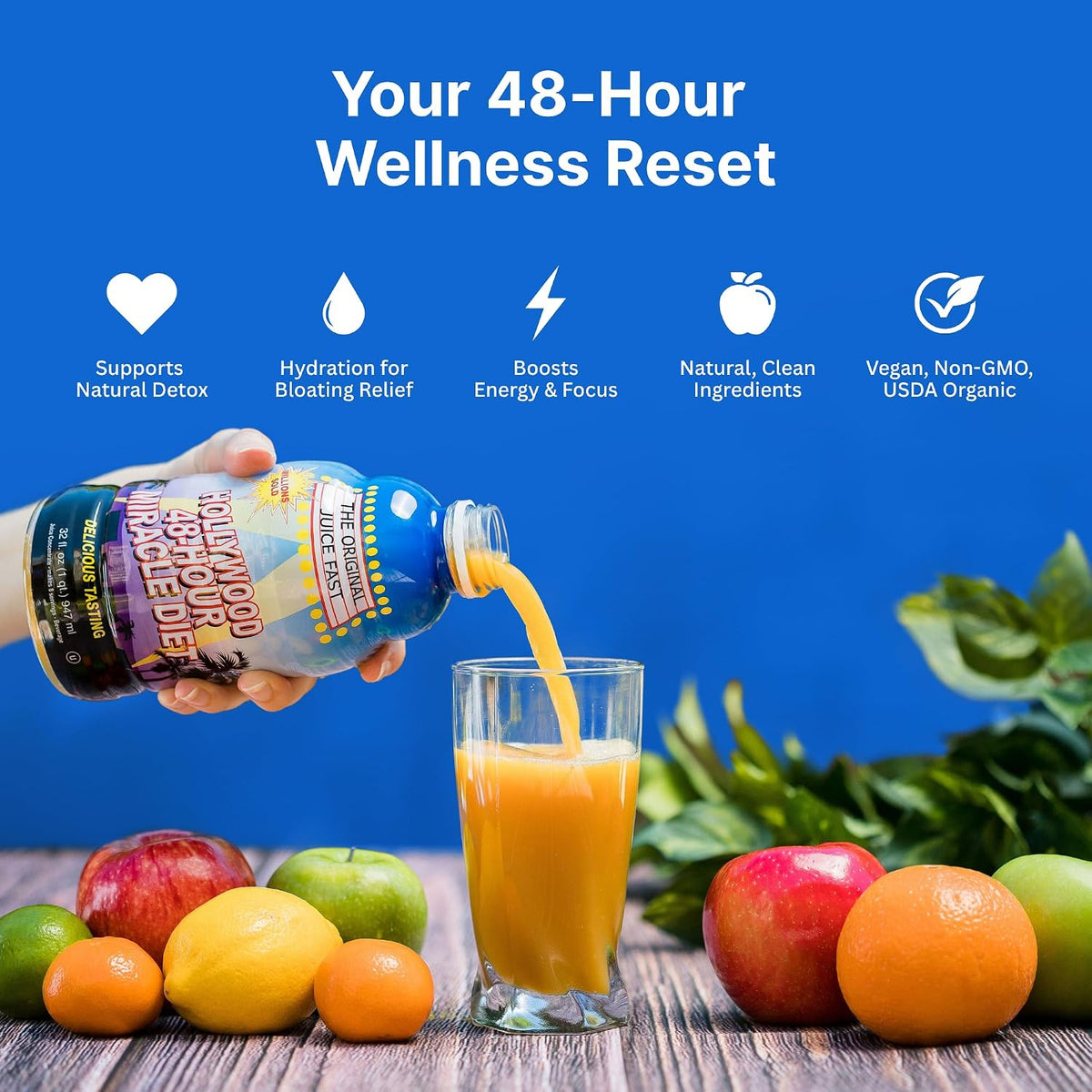Hollywood diet 48 Hour Vitamin B Juice Cleanse Drink 32 oz 2 Pack