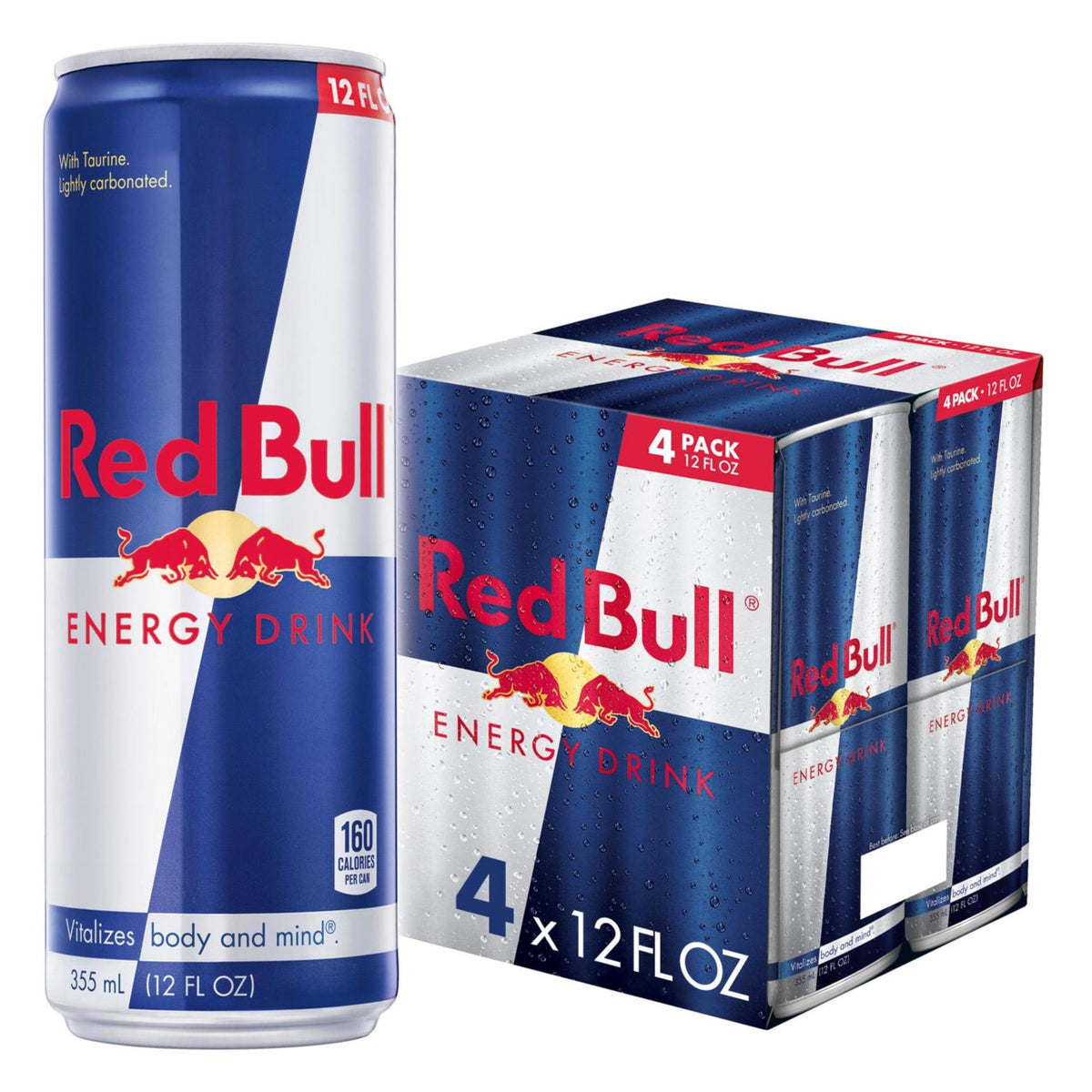 Red Bull Energy Drink | contains caffeine, taurine, B-vitamins, sugar, and water, 16 fl oz, pack of 12 cans