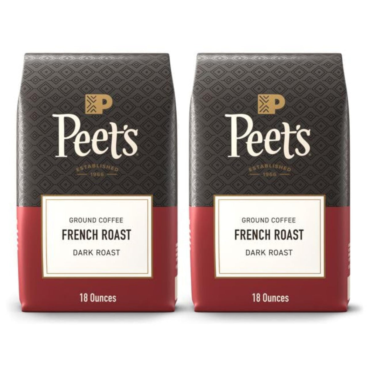 Peet's Coffee Ground Coffee Dark Roast, Organic French Roast, 18 Ounces