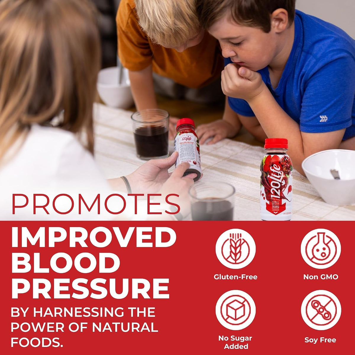 120/Life Blood Pressure Support, Beet Root Juice, Pomegranate Extract, Cranberry Juice, Tart Cherry, Hibiscus, and Magnesium (8 Fl Oz, Pack of 28) - Gluten-Free & Vegan