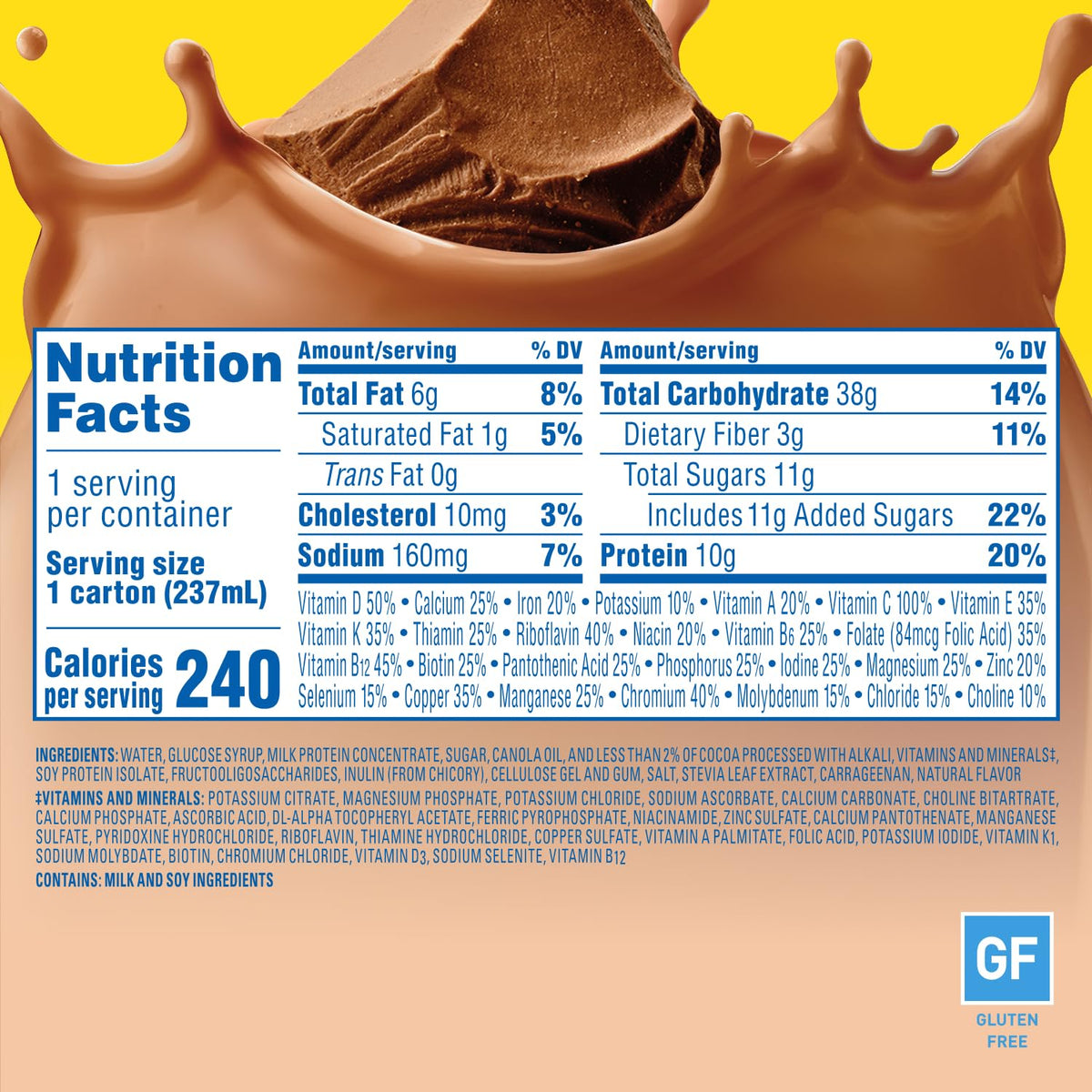 Carnation Breakfast Essentials Ready to Drink with Fiber,Rich Milk Chocolate,8 FL OZ Carton,(Pack of 48)