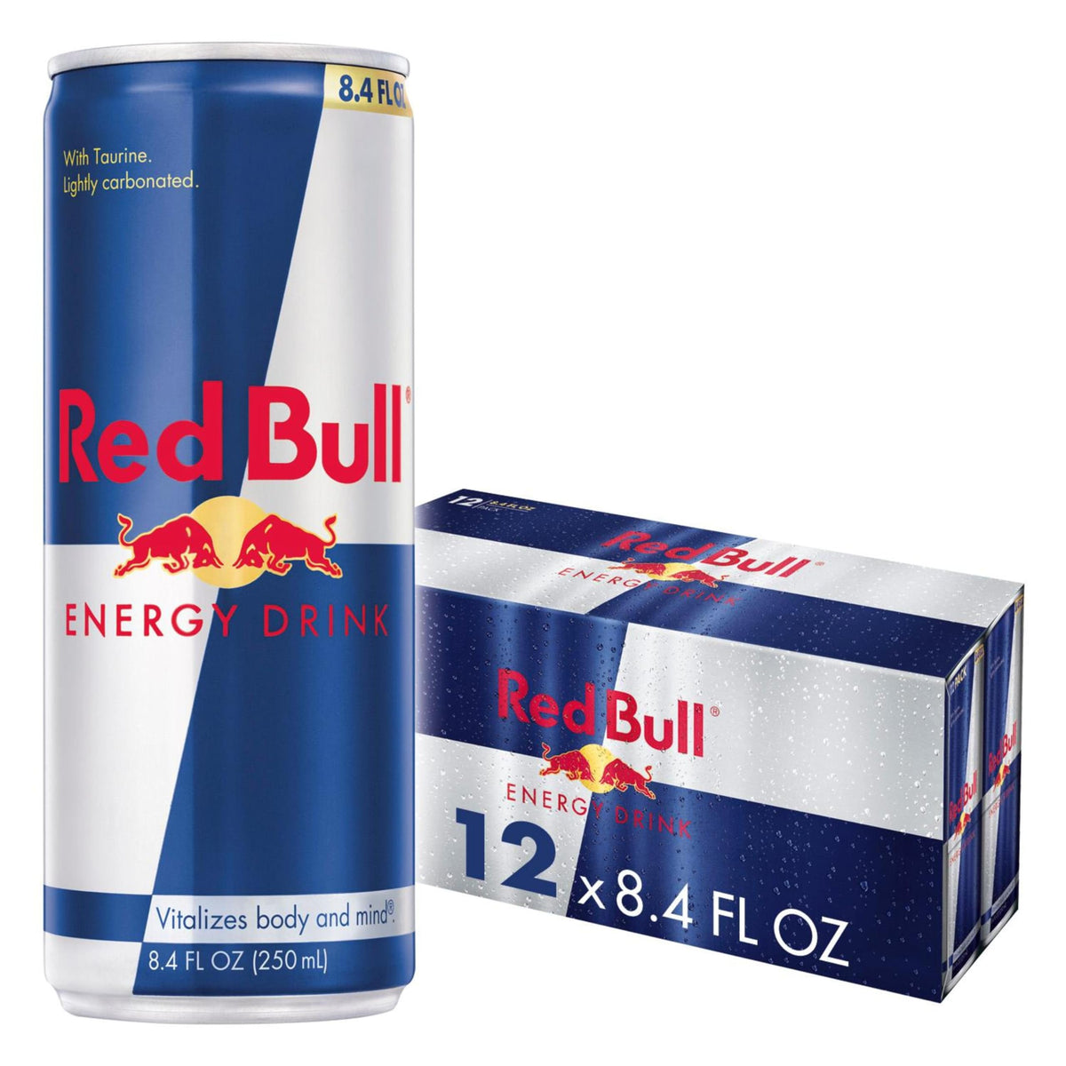 Red Bull Energy Drink | contains caffeine, taurine, B-vitamins, sugar, and water, 16 fl oz, pack of 12 cans