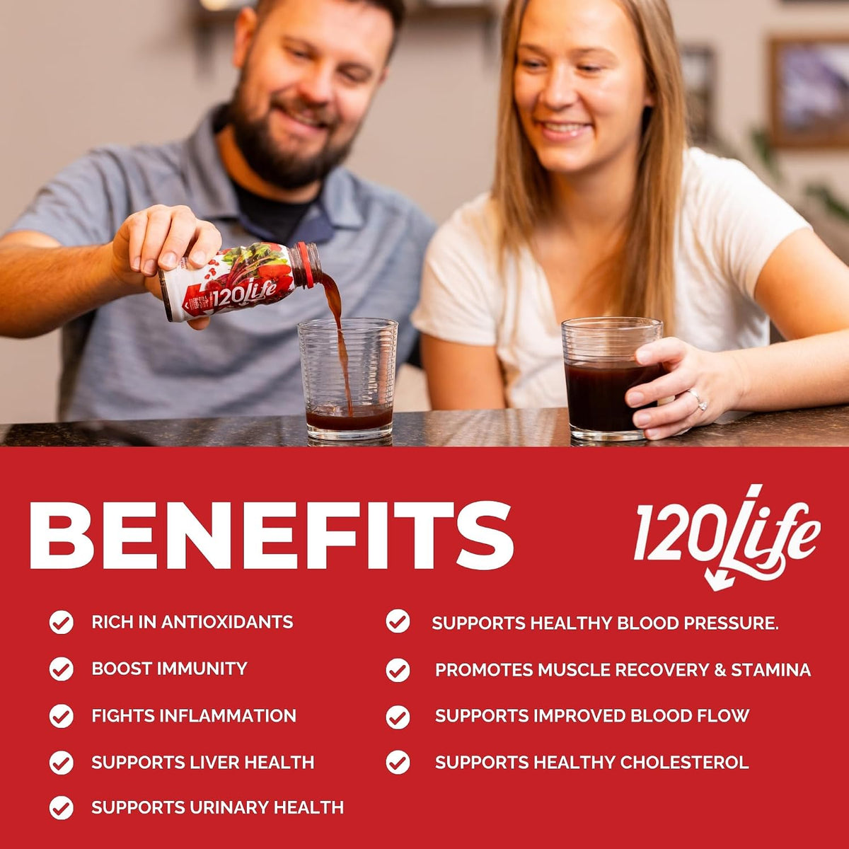 120/Life Blood Pressure Support, Beet Root Juice, Pomegranate Extract, Cranberry Juice, Tart Cherry, Hibiscus, and Magnesium (8 Fl Oz, Pack of 28) - Gluten-Free & Vegan